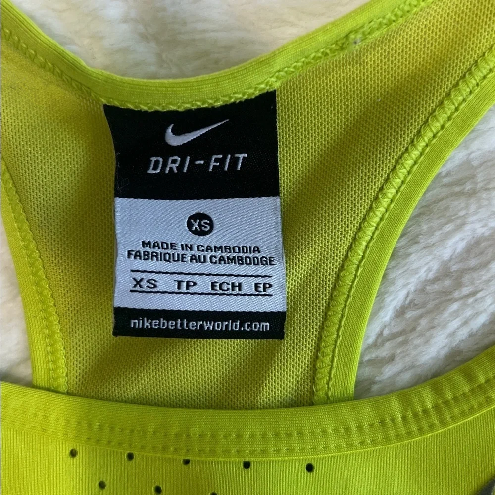 Nike Pro Dri-Fit Sports Bra | Neon Green | Size XS